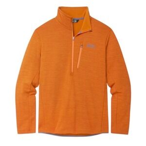 Stio Mens Glide Power Stretch Half Zip Fleece pullover winter Orange XXL‎ NEW